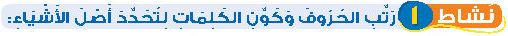 نشاط 1 رتب الحروف وكون الكلمات لتحدد اصل الأشياء